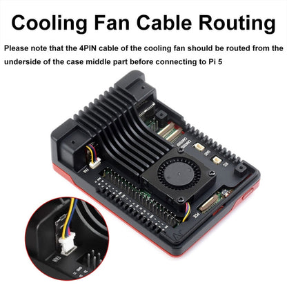 Waveshare 26587 For Raspberry Pi 5 Argon Neo Aluminum Alloy Case, Spec: M.2 Upgraded