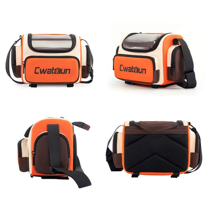 Cwatcun D121 Shoulder Crossbody Camera Bag Colorful Large Capacity Waterproof Digital Photography Bag, Color: Small Orange Red