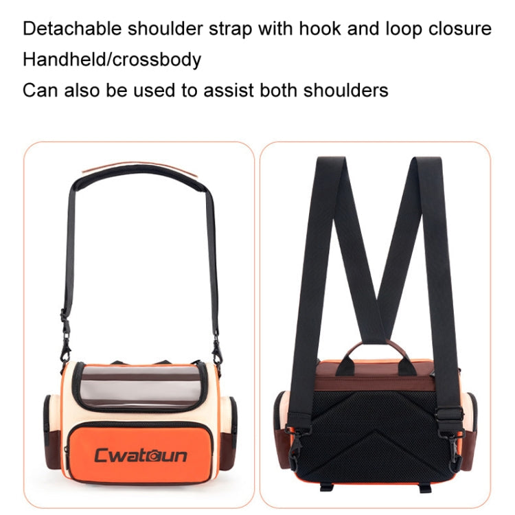 Cwatcun D121 Shoulder Crossbody Camera Bag Colorful Large Capacity Waterproof Digital Photography Bag, Color: Large Orange Red