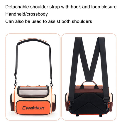 Cwatcun D121 Shoulder Crossbody Camera Bag Colorful Large Capacity Waterproof Digital Photography Bag, Color: Large Orange Red