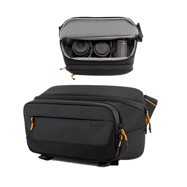 Cwatcun D133 Camera Chest Bag Multi-functional Handheld Slanting Cross Shoulder Camera Casual Bag, Color: Medium Black