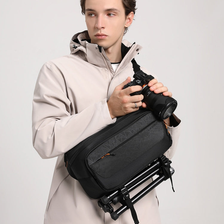 Cwatcun D133 Camera Chest Bag Multi-functional Handheld Slanting Cross Shoulder Camera Casual Bag, Color: Medium Black