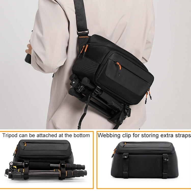 Cwatcun D133 Camera Chest Bag Multi-functional Handheld Slanting Cross Shoulder Camera Casual Bag, Color: Medium Black
