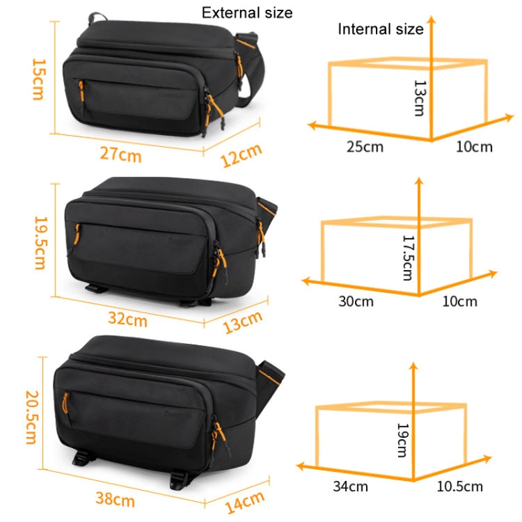 Cwatcun D133 Camera Chest Bag Multi-functional Handheld Slanting Cross Shoulder Camera Casual Bag, Color: Medium Black
