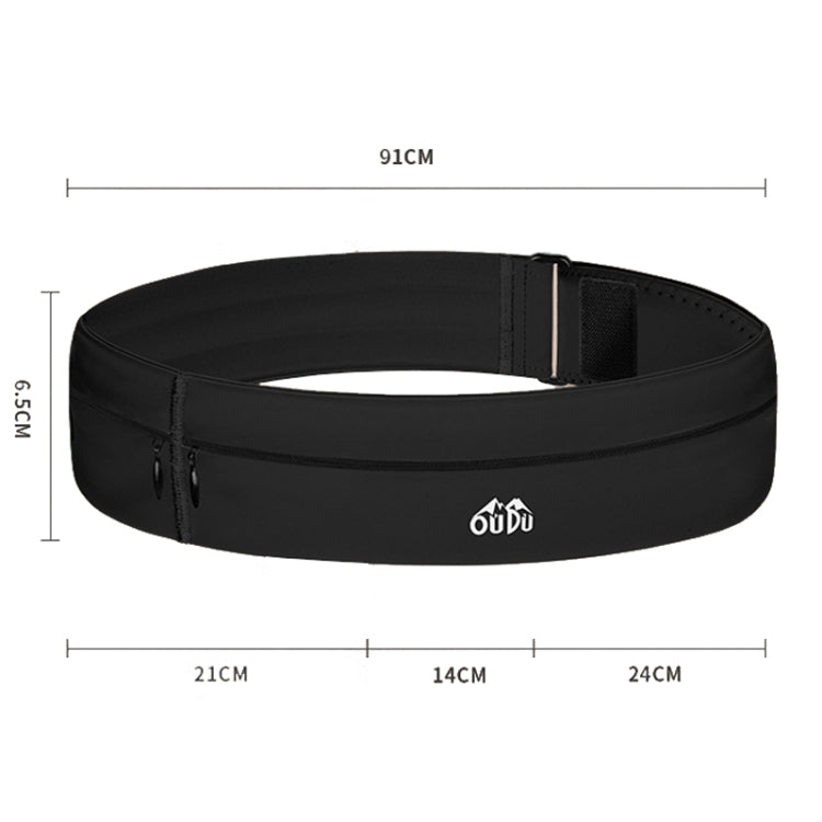 Large OUDU Outdoor Sports Portable Wrap-Around Waist Pack Unisex Cell Phone Bag(Light Pink)