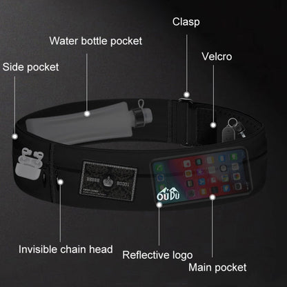 Petit sac de ceinture de sport OUDU unisexe pour téléphone portable (noir)