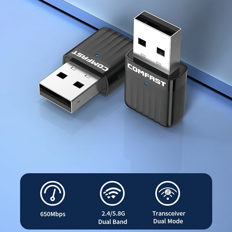 COMFAST CF-WU811AC V3 Carte réseau sans fil USB bibande 5G 650 Mbps Récepteur WIFI