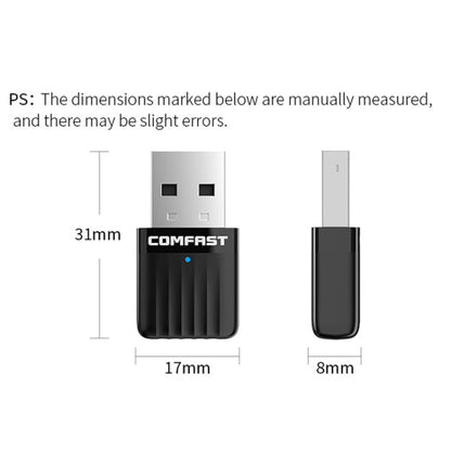COMFAST CF-WU811AC V3 Carte réseau sans fil USB bibande 5G 650 Mbps Récepteur WIFI