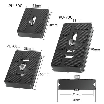 BEXIN PU-60D For Arca Type SLR Camera PU Quick Release Plate Aluminum Alloy CNC Ball Head Quick Release Plate