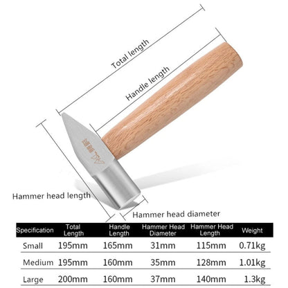 MYTEC Large Silversmith Hammer Tool Short Handled Small Hammer Handmade Round Head Duckbill Hammer