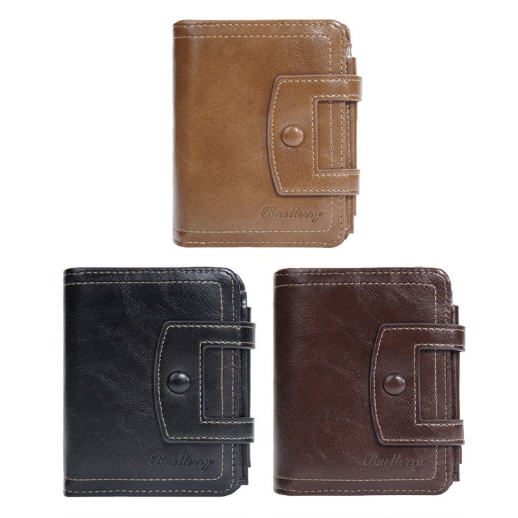 Baellerry D5112 RFID Antivol Multi-fentes Boucle Portefeuille Court à Trois Volets Zippé Porte-Monnaie (Marron)