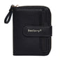 Baellerry N1915 Lychee Pattern Multi-card Slot Zipper Women Short Wallet(Black)