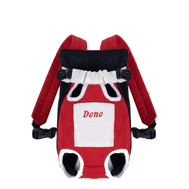 DONO Pet Four-legged Bag Outdoor Carrying Bag Breathable Backpack, Size: S(Red White)