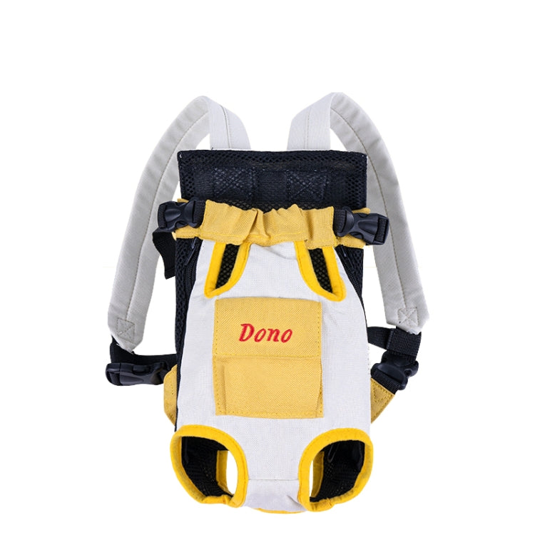DONO Pet Four-legged Bag Outdoor Carrying Bag Breathable Backpack, Size: M(Yellow White)