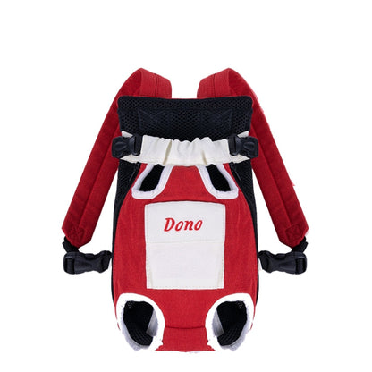 DONO Pet Four-legged Bag Outdoor Carrying Bag Breathable Backpack, Size: L(Red White)