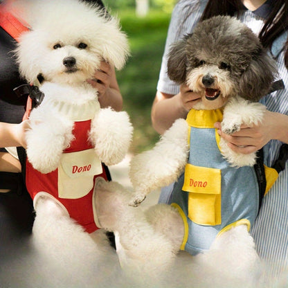 DONO Pet Four-legged Bag Outdoor Carrying Bag Breathable Backpack, Size: S(Blue Yellow)