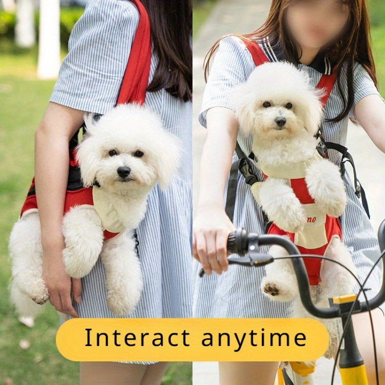 DONO Pet Four-legged Bag Outdoor Carrying Bag Breathable Backpack, Size: XL(Yellow White)