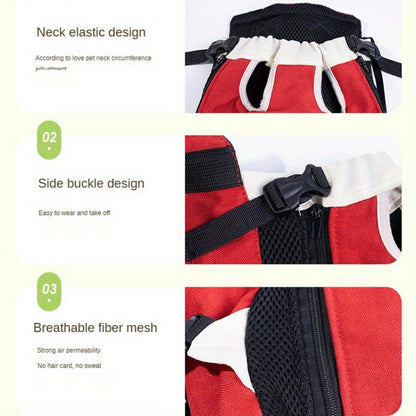 DONO Pet Four-legged Bag Outdoor Carrying Bag Breathable Backpack, Size: M(Yellow White)