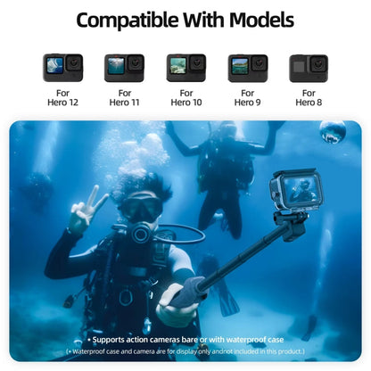 TELESIN 0.85m Underwater Selfie Stick Wireless Remote Control For GoPro HERO12 Black / HERO11 Black / HERO10 Black / HERO9 Black / HERO8 Black