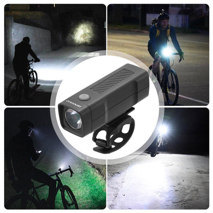BENGGUO Bicycle Front Light Rechargeable Flashlight 3 Lighting Modes(Black)