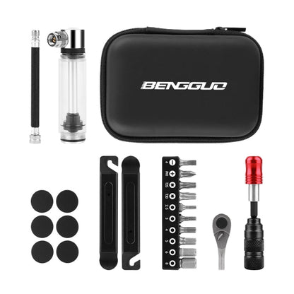 BENGGUO Bicycle Repair Tool Mountain Bike Ratchet Wrench Repair Combination Set, Spec: Set 3