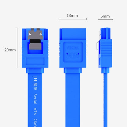 0.45m JINGHUA U510B High Speed SATA3.0 SSD Serial Cable(Blue Straight To Bend)