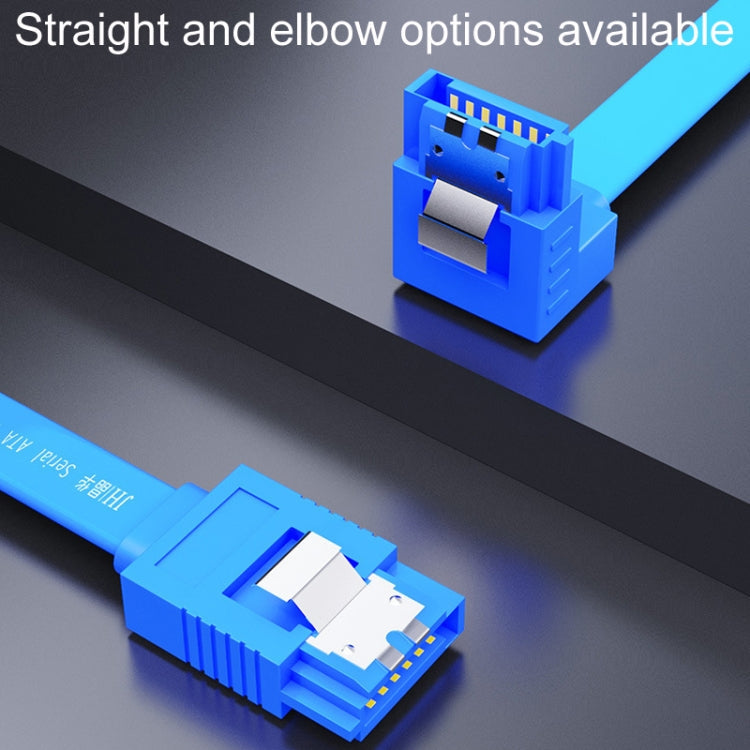 0.45m JINGHUA U510B High Speed SATA3.0 SSD Serial Cable(Blue Straight To Bend)