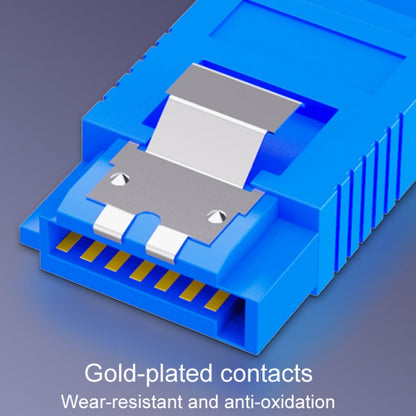 0.45m JINGHUA U510B High Speed SATA3.0 SSD Serial Cable(Blue Straight To Bend)