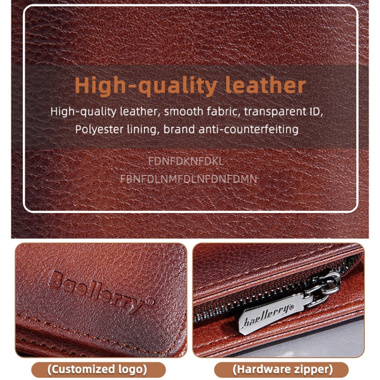 Baellerry DR113 RFID Anti-Theft Retro Multi-Card Slot Tri-Fold Short Wallet(Black)