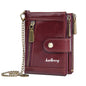 Baellerry D3261 Portefeuille Court Rétro à Multiples Fentes et Double Fermeture Éclair avec Porte-Monnaie (Café)