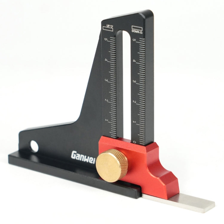 Ganwei Woodworking Height Gauge 0-50mm Aluminum Alloy Adjustable Tablesaw Depth Measuring Tool(Black)