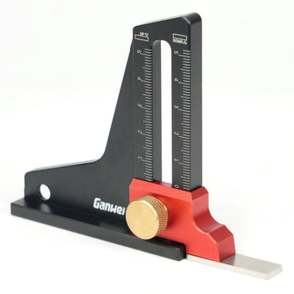 Ganwei Woodworking Height Gauge 0-50mm Aluminum Alloy Adjustable Tablesaw Depth Measuring Tool(Black)