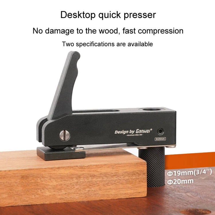 For 20mm Hole Ganwei Woodworking Desktop Quick Acting Hold Down Clamp Desktop Fast Fixed Clip(175mm Handle)