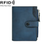 Baellerry D5113 RFID Anti-theft Tri-fold Zipper Short Wallet Coin Purse(Blue)