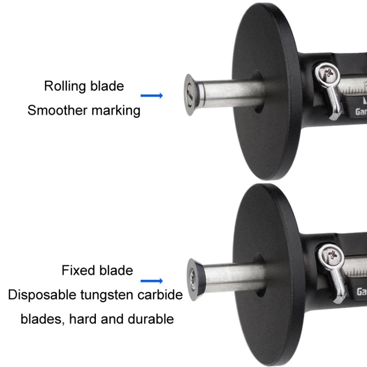 Ganwei European Scriber Simple Marking Gauge Ruler Parallel Line Drawing Woodworking Tool(Rolling Blade)