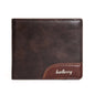 Baellerry D2405 Retro Two-fold Men Short Zipper Wallet Card Holder(Dark Brown)