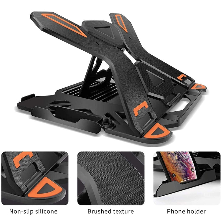 ICE COOREL E5 Laptop Folding And Lifting Cooling Bracket With Mobile Phone Holder White with Rotating