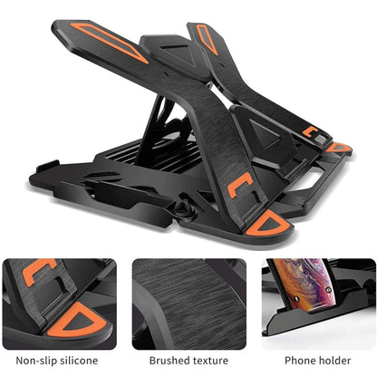 ICE COOREL E5 Laptop Folding And Lifting Cooling Bracket With Mobile Phone Holder White with Rotating