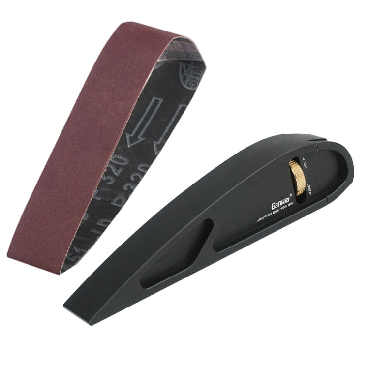 Ganwei Sandpaper Holder Adjustable Manual Curve Grinding Polishing Belt Sander Sandboard Woodworking Tool With 1pc 320 Grit Sanding Belt