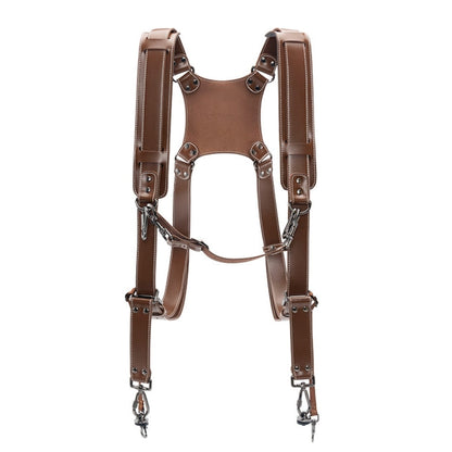 Cwatcun H90 Dual Camera Leather Strap Adjustable Multi-functional Convenient Camera Shoulder Strap, Color: 2.0 Brown