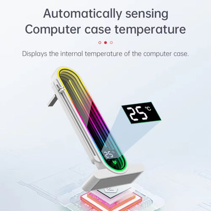 COOLMOON GH3 Pro Computer ARGB Vertical Adjustable Lens Graphics Card Holder, Style: Temperature Display Upgrade Black