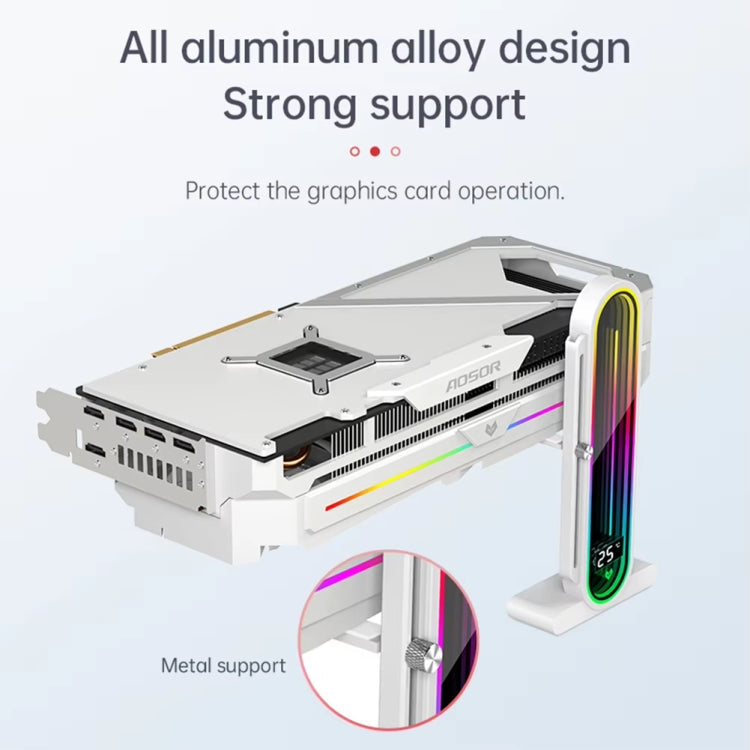 COOLMOON GH3 Pro Computer ARGB Vertical Adjustable Lens Graphics Card Holder, Style: Temperature Display Upgrade Black