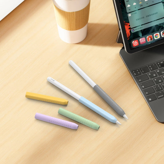 For Apple Pencil 1&2 AhaStyle PT182 Silicone Protective Grip Cover(Blue)