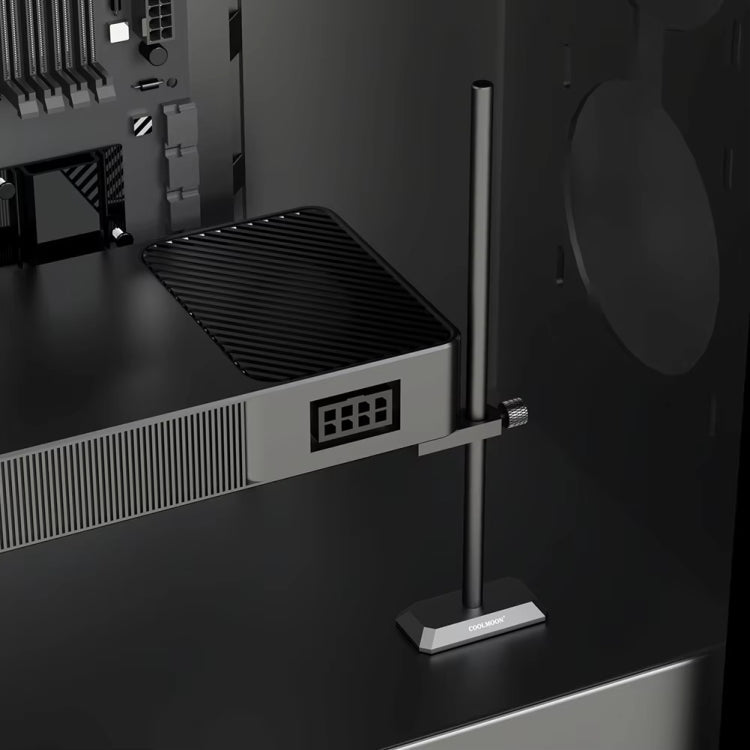 COOLMOON GH260 Desktop Computer Vertical Mounted Graphics Card Protection Shelf Metal Rod Magnetic Support Bracket, Color: GH260 Black