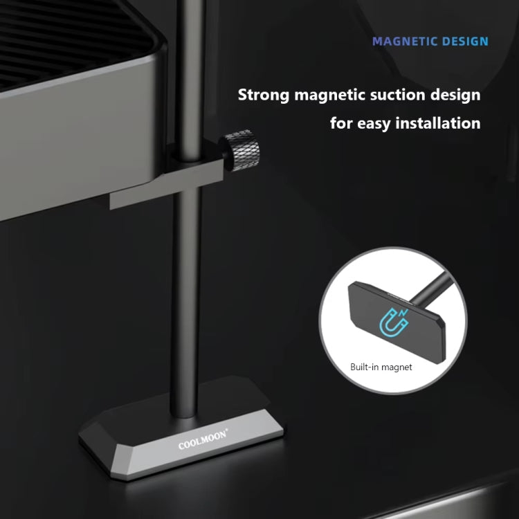 COOLMOON GH260 Desktop Computer Vertical Mounted Graphics Card Protection Shelf Metal Rod Magnetic Support Bracket, Color: GH260 Black