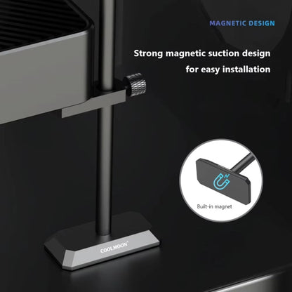 COOLMOON GH195 Support de Protection Vertical pour Carte Graphique d'Ordinateur de Bureau, Tringle Métallique, Support Magnétique, Couleur : Noir