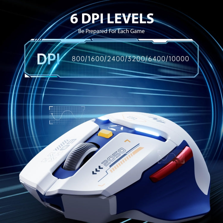 Souris d'ordinateur de bureau/jeu sans fil Bluetooth trimode Inphic IN9 (blanc)