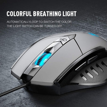 Inphic PW1H Wired Silent Illuminated Computer Gaming 6-Button Mouse(Gray)