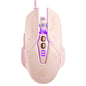 Souris de jeu filaire améliorée Inphic W8 avec définition de macros, lumineuse et silencieuse (couleur thé au lait)