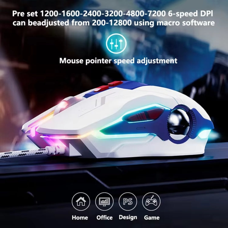 Souris Filaire de Jeu Lumineuse Inphic W9P (Version Sonore)